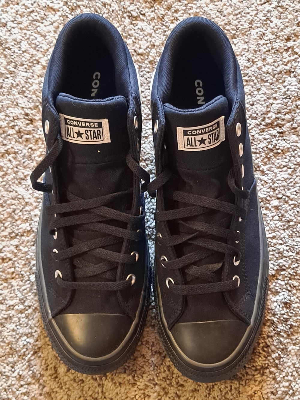 Converse Malden Street Mid Black/Black/Vintage White Canvas Sneakers Size 12 - Picture 3 of 10